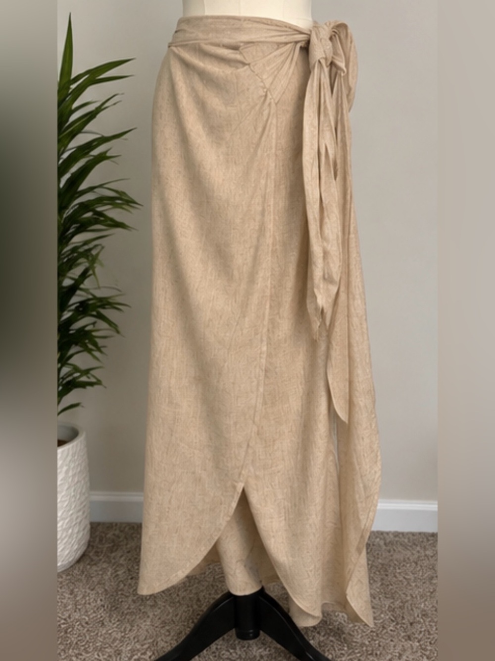 Pretty little thing cream linen swim wrap